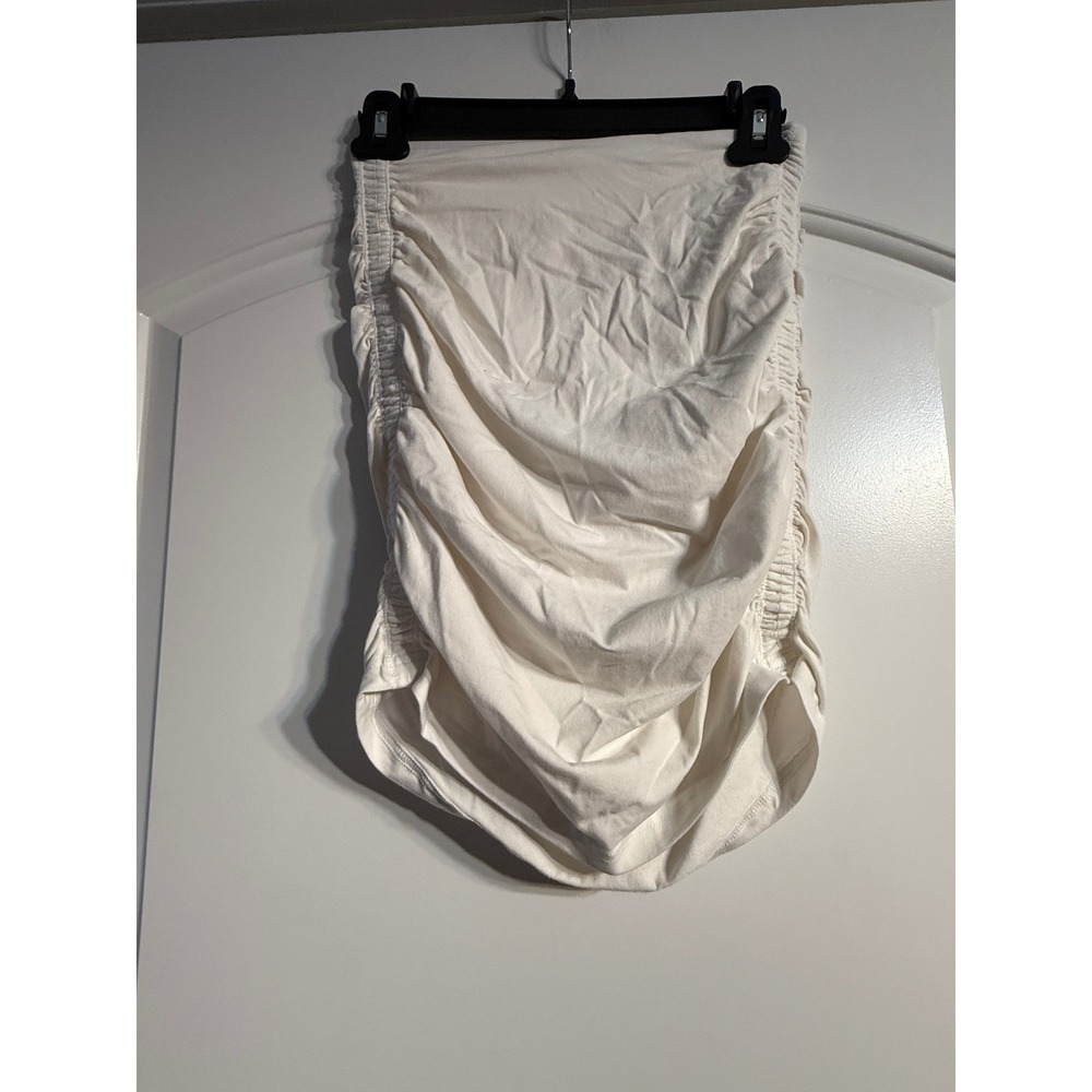 Tna Ruched Tube Top Women S White Excellent Strapless Side Draped Basic